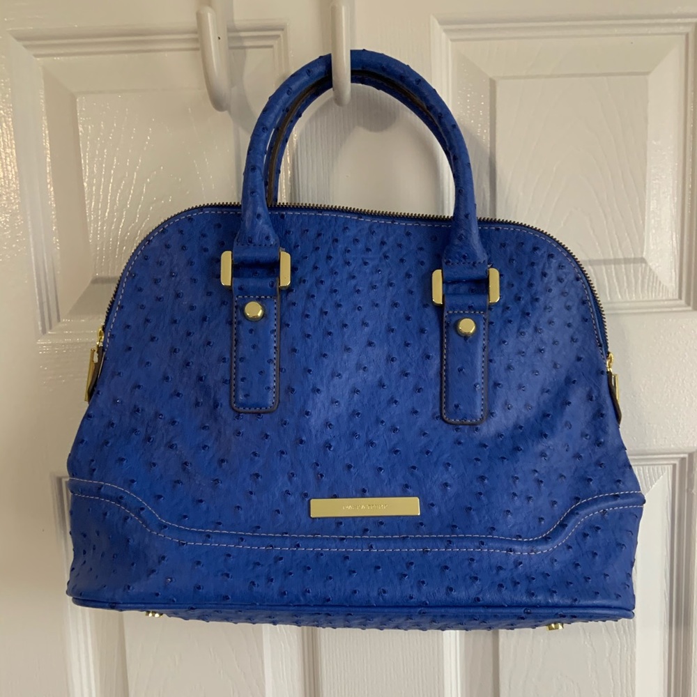 ROYAL BLUE OSTRICH HANDBAG